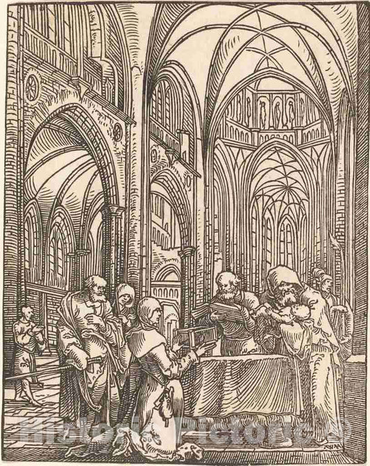 Art Print : Wolf Huber, The Presentation in The Temple - Vintage Wall Art