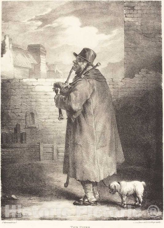 Art Print : ThÃ©odore Gericault, The Piper, 1821 - Vintage Wall Art