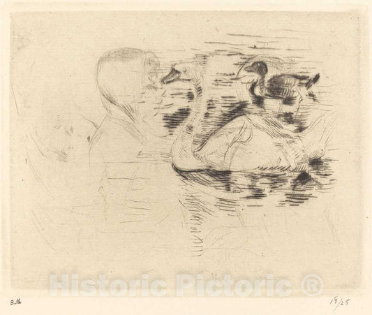 Art Print : Berthe Morisot, Swans at Stagnant Water, c.1889 - Vintage Wall Art