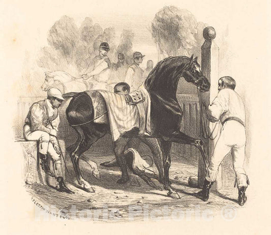 Art Print : CÃ©lestin Nanteuil, Horse Before The Race - Vintage Wall Art