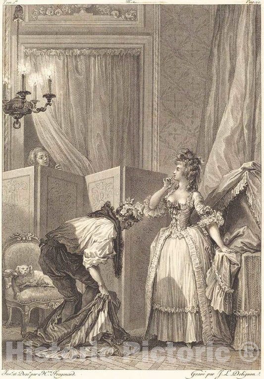 Art Print : Delignon and Duclos, Le cocu battu et Content - Vintage Wall Art