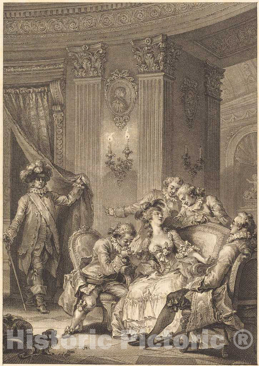 Art Print : Tilliard and Duclos After Fragonard, Le mari confesseur - Vintage Wall Art