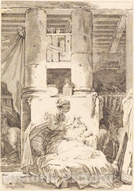 Art Print : Fragonard, Le muletier - Vintage Wall Art
