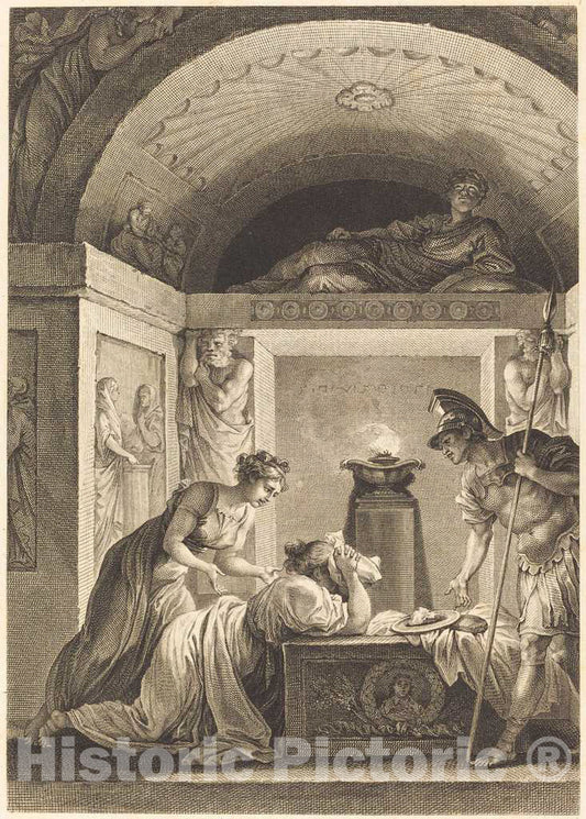Art Print : Delignon and Duclos, La matrone d'Ephese, 1793 - Vintage Wall Art