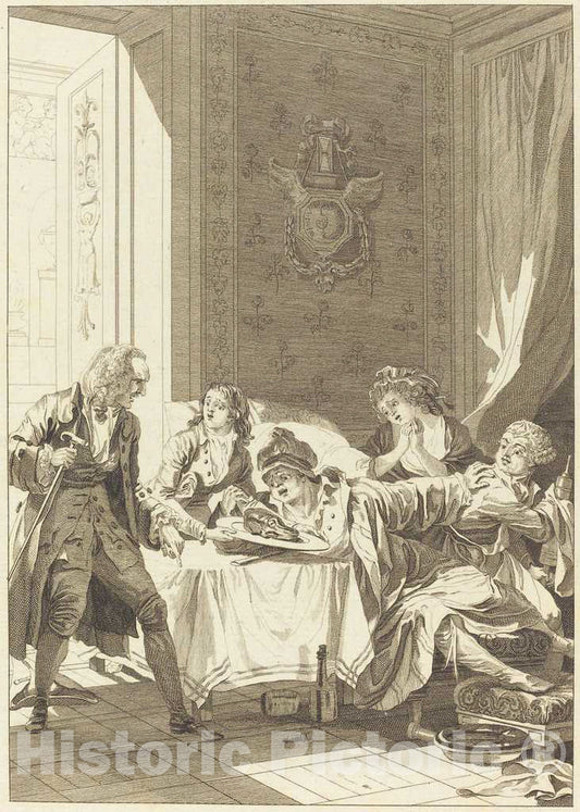 Art Print : Simonet After TouzÃ©, Le glouton, 1794 - Vintage Wall Art