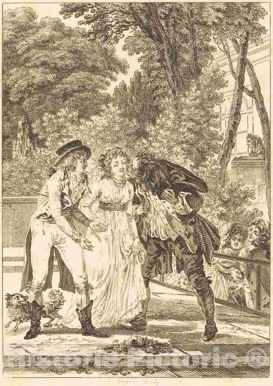 Art Print : LingÃ©e After Jacques TouzÃ©, Le baiser rendu: Le baiser rendu - Vintage Wall Art