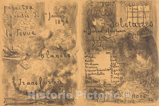Art Print : Edouard Vuillard, Ames solitaires, 1893 - Vintage Wall Art