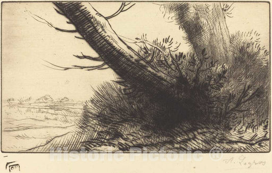 Art Print : Alphonse Legros, Corner of a Path (Au Coin d'un chemin) - Vintage Wall Art