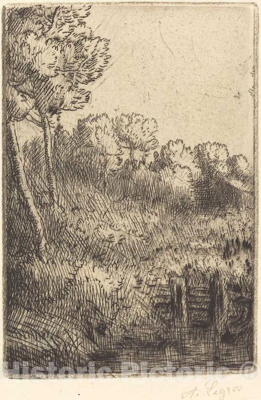 Art Print : Alphonse Legros, Along The Marne (Sur la Marne) - Vintage Wall Art