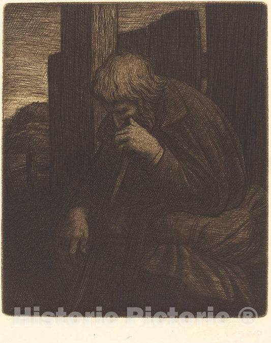 Art Print : Alphonse Legros, Thinker (Le penseur) - Vintage Wall Art