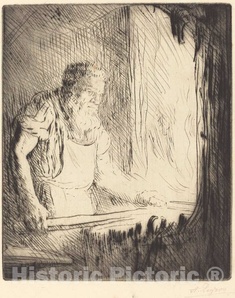 Art Print : Alphonse Legros, Blacksmith (Le Forgeron) - Vintage Wall Art