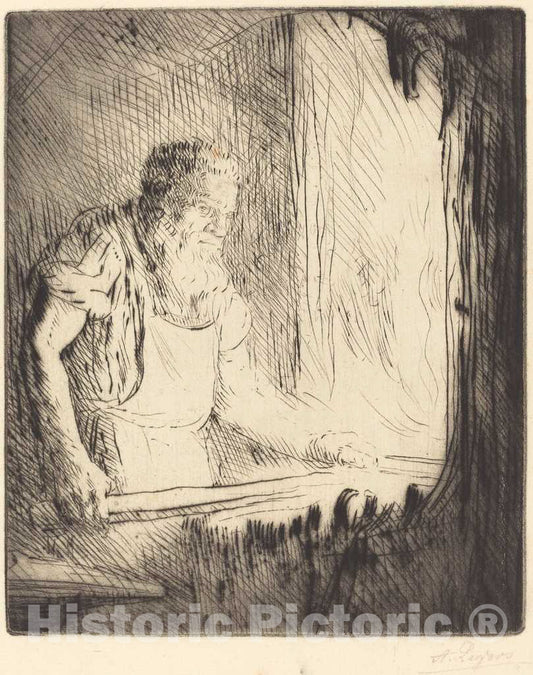 Art Print : Alphonse Legros, Blacksmith (Le Forgeron) - Vintage Wall Art