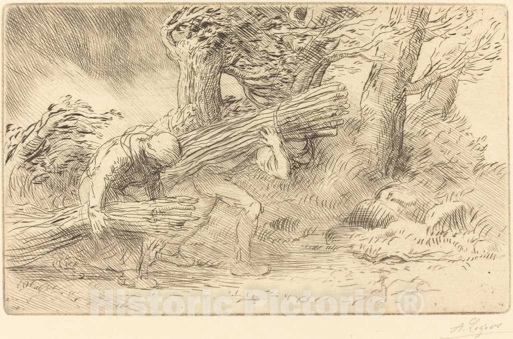 Art Print : Alphonse Legros, Fagot-gatherers (Les fagottiers) - Vintage Wall Art