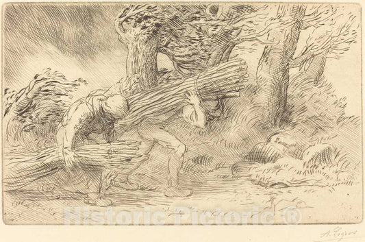 Art Print : Alphonse Legros, Fagot-gatherers (Les fagottiers) - Vintage Wall Art