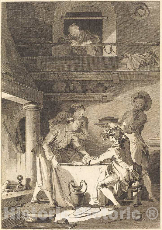 Art Print : Patas After Fragonard, Le Pate d'anguilles - Vintage Wall Art