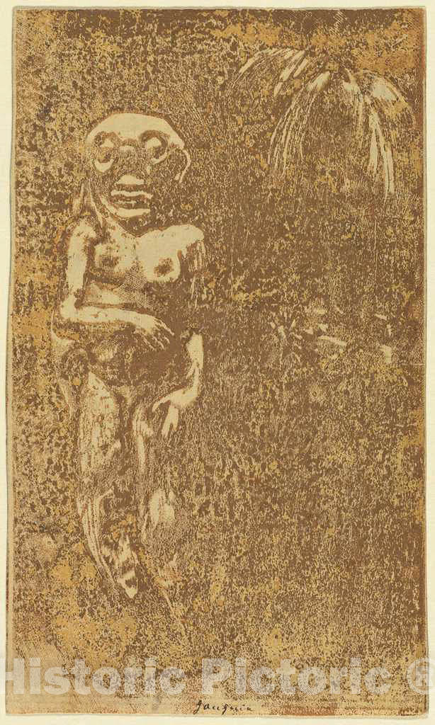 Art Print : Paul Gauguin, Oviri (The Savage) [Recto], c.1895 - Vintage Wall Art