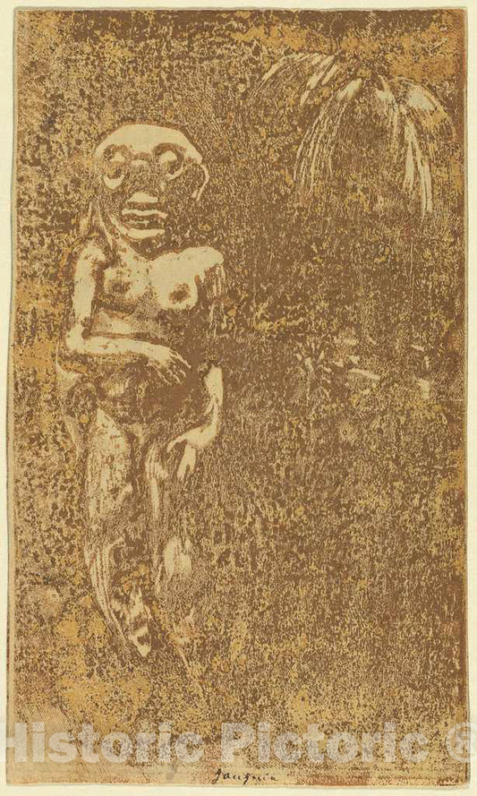 Art Print : Paul Gauguin, Oviri (The Savage) [Recto], c.1895 - Vintage Wall Art