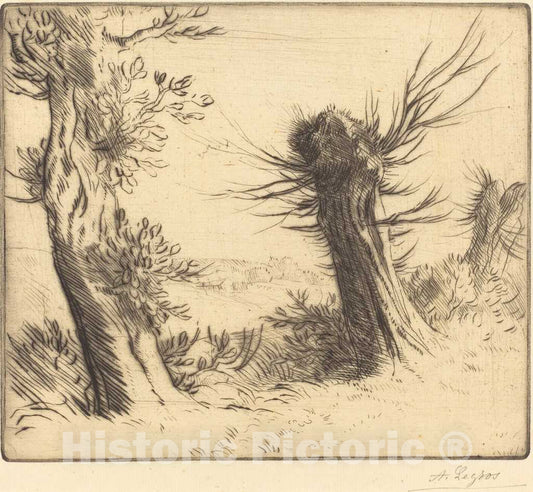 Art Print : Alphonse Legros, Willows (Les saules) - Vintage Wall Art