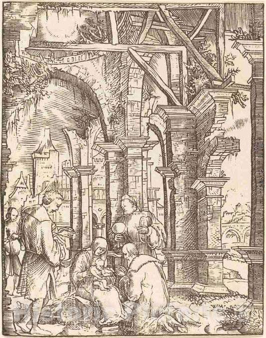 Art Print : Wolf Huber, The Adoration of The Magi - Vintage Wall Art