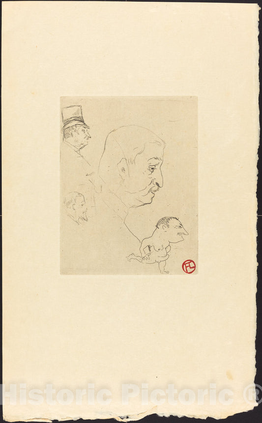 Art Print : Henri de Toulouse-Lautrec, Sketch (Croquis), 1898 - Vintage Wall Art