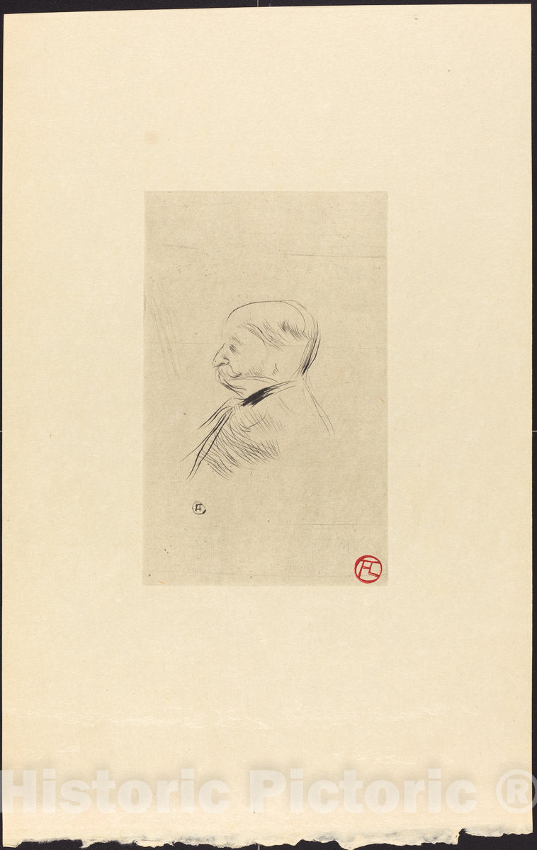 Art Print : Henri de Toulouse-Lautrec, Portrait of M. X (Portrait de M. X), 1898 - Vintage Wall Art