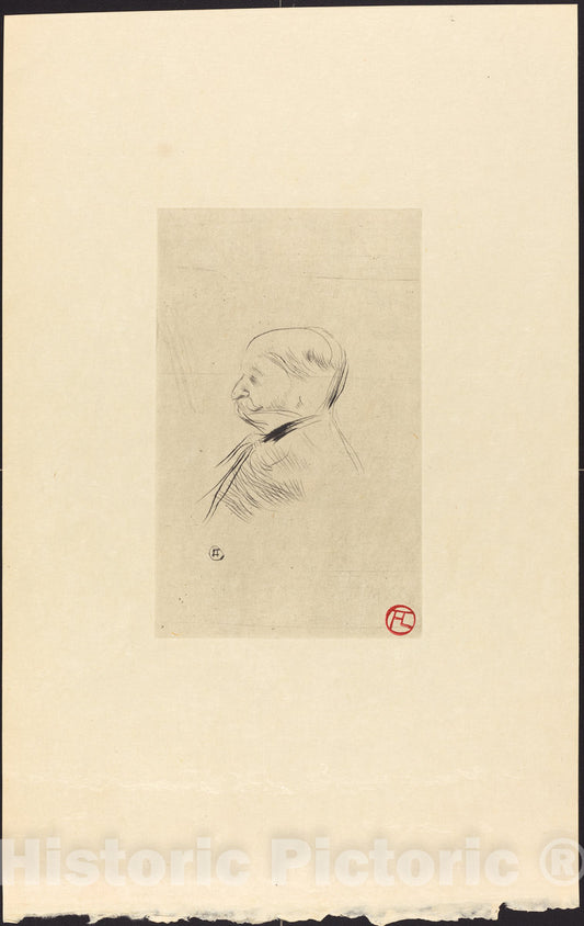 Art Print : Henri de Toulouse-Lautrec, Portrait of M. X (Portrait de M. X), 1898 - Vintage Wall Art