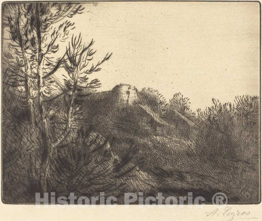 Art Print : Alphonse Legros, View of a Farm (La Ferme de Valoux) - Vintage Wall Art