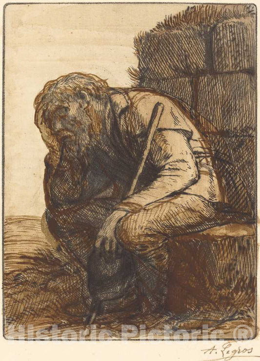 Art Print : Alphonse Legros, Desperate Man (Le desespere) - Vintage Wall Art