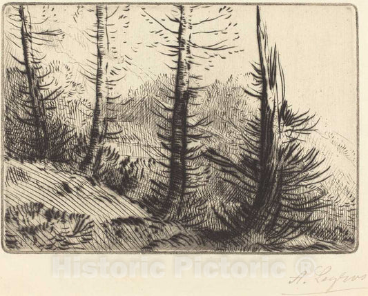 Art Print : Alphonse Legros, in The Pyrenees (Dans les Pyrenees) - Vintage Wall Art