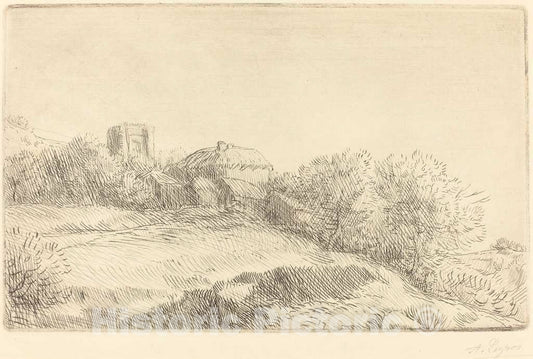 Art Print : Alphonse Legros, Village (Un Village) - Vintage Wall Art