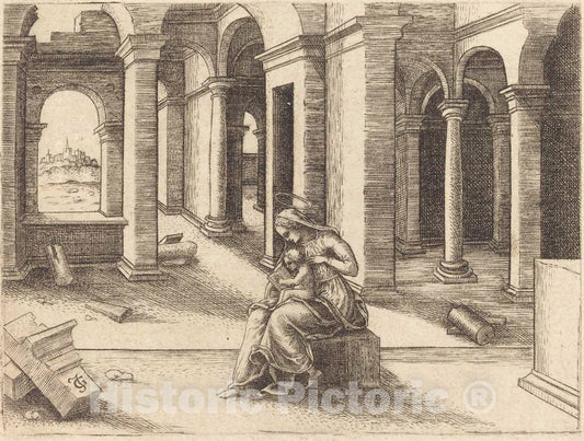 Art Print : Jean de Gourmont I, The Virgin and Child - Vintage Wall Art