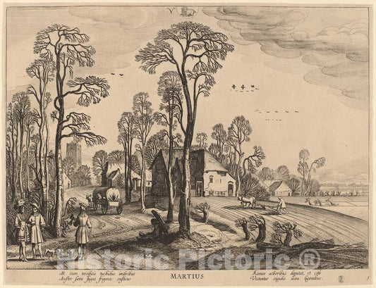 Art Print : Jan Van de Velde II, March - Vintage Wall Art