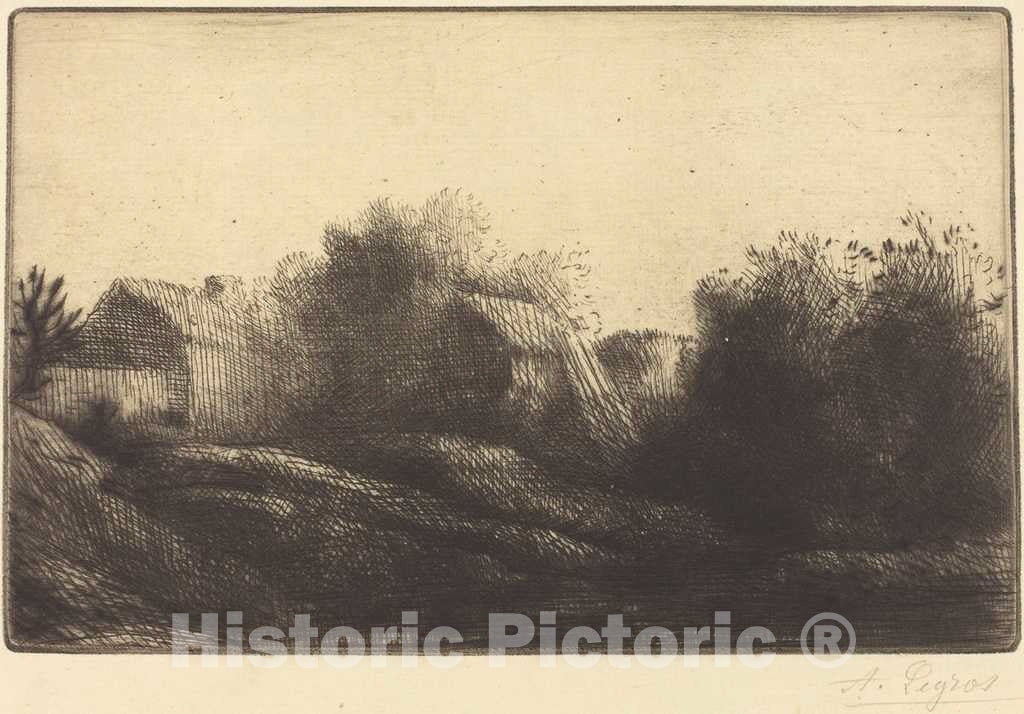 Art Print : Alphonse Legros, Remembrance of My Village (Souvenir de mon Village) - Vintage Wall Art