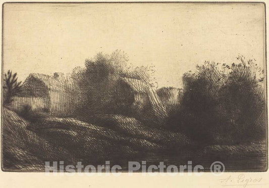 Art Print : Alphonse Legros, Remembrance of My Village (Souvenir de mon Village) - Vintage Wall Art