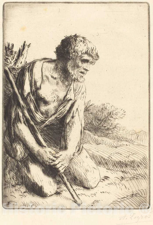 Art Print : Alphonse Legros, The Prodigal Son, 3rd Plate (L'enfant prodigue) - Vintage Wall Art