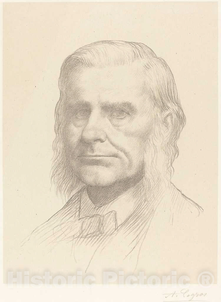 Art Print : Alphonse Legros, Professor Huxley, 2nd Plate - Vintage Wall Art