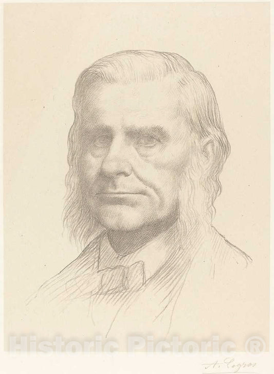 Art Print : Alphonse Legros, Professor Huxley, 2nd Plate - Vintage Wall Art