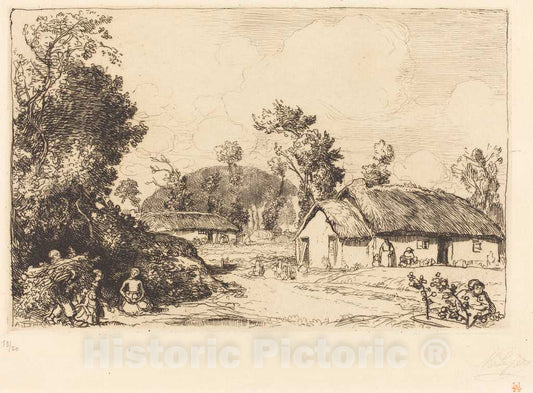 Art Print : Auguste LepÃ¨re, Pastime of Rest, Vendee (Le jeu du reposoir, Vendee) - Vintage Wall Art