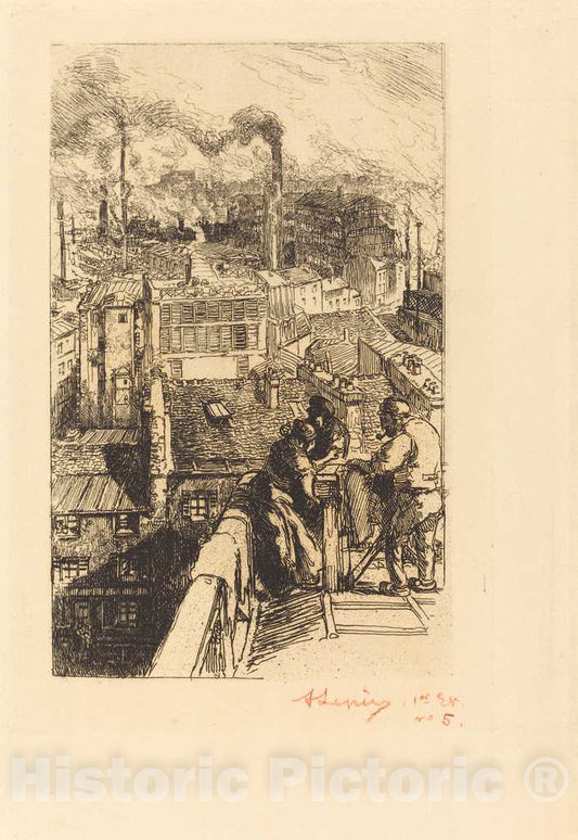 Art Print : Auguste LepÃ¨re, Gobelins Quarter (Le quartier des Gobelins), 1893 - Vintage Wall Art