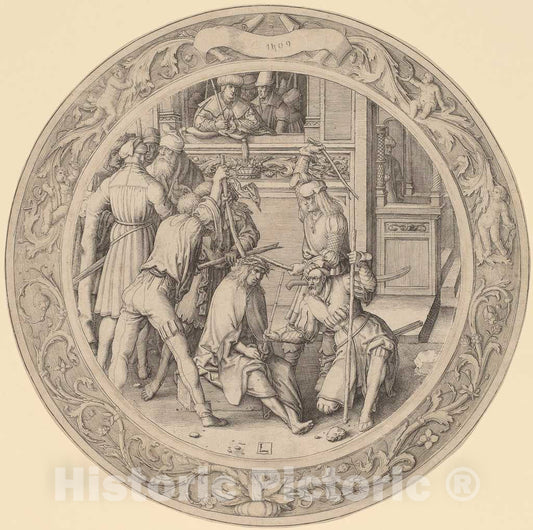 Art Print : Lucas Van Leyden, Christ Crowned with Thorns, 1509 - Vintage Wall Art