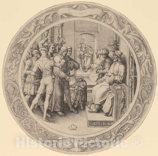 Art Print : Lucas Van Leyden, Christ Before Annas, 1509 - Vintage Wall Art