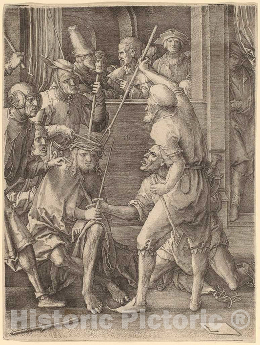 Art Print : Lucas Van Leyden, Christ Crowned with Thorns, 1519 - Vintage Wall Art