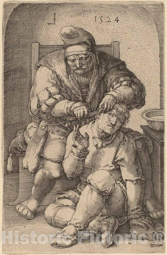 Art Print : Lucas Van Leyden, The Surgeon, 1524 - Vintage Wall Art