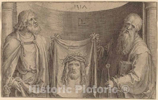 Art Print : Lucas Van Leyden, Saints Peter and Paul with The Vernicle, 1517 - Vintage Wall Art