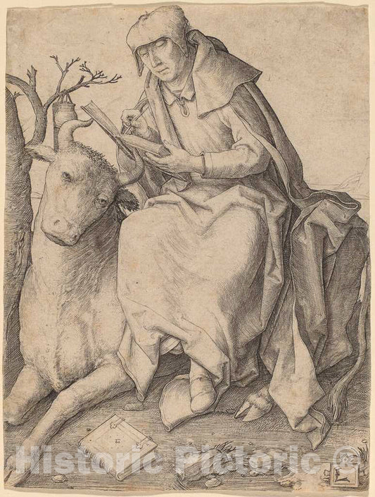 Art Print : Lucas Van Leyden, Saint Luke, c. 1508 - Vintage Wall Art