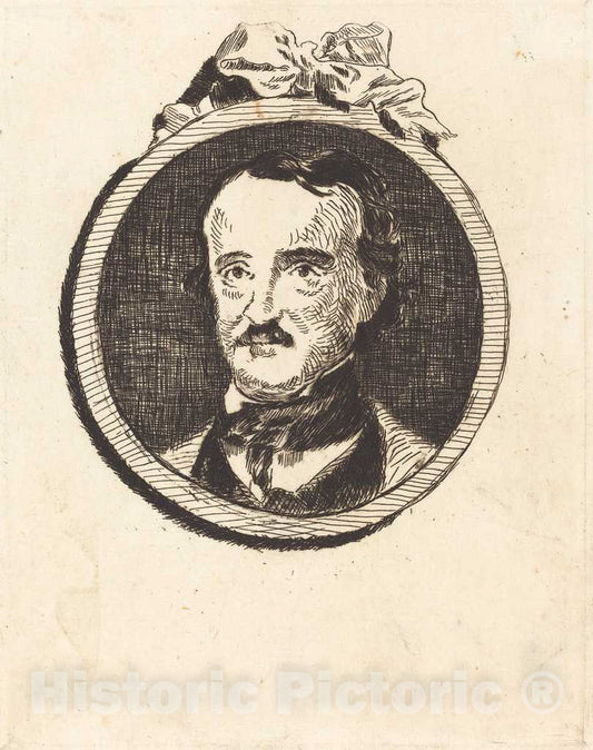 Art Print : Edouard Manet, Edgar Poe, 1860 - Vintage Wall Art