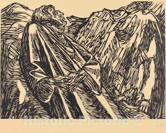 Art Print : Ernst Barlach, The Cliffs, 1920 - Vintage Wall Art
