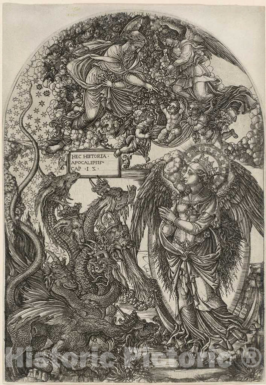Art Print : Jean Duvet, The Woman Clothed with The Sun, c.1551 - Vintage Wall Art