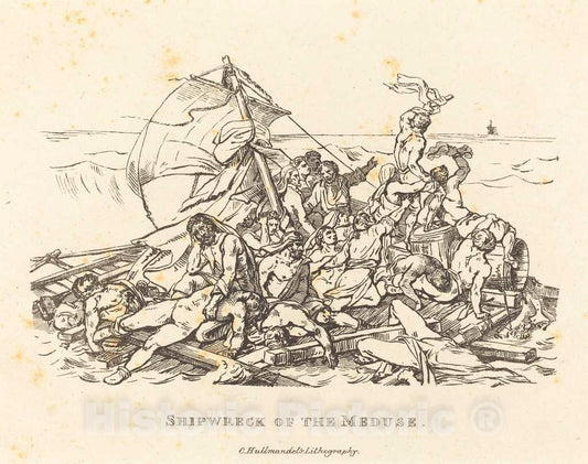 Art Print : Gericault and Charlet, Shipwreck of The Meduse, 1820 - Vintage Wall Art