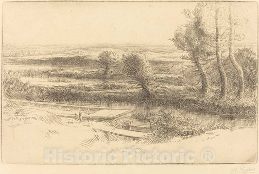 Art Print : Alphonse Legros, Landscape (Paysage) - Vintage Wall Art